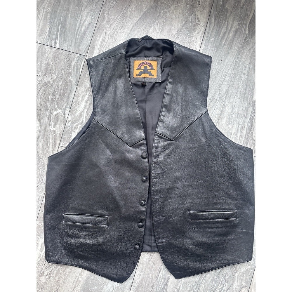 Phase 2 Men's Brown Genuine Leather Western-Style‎ Vest Size L
